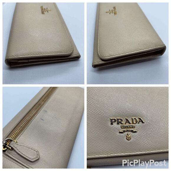 Authentic Prada Milano Beige Leather Long Designer Wallet - Picture 4 of 16